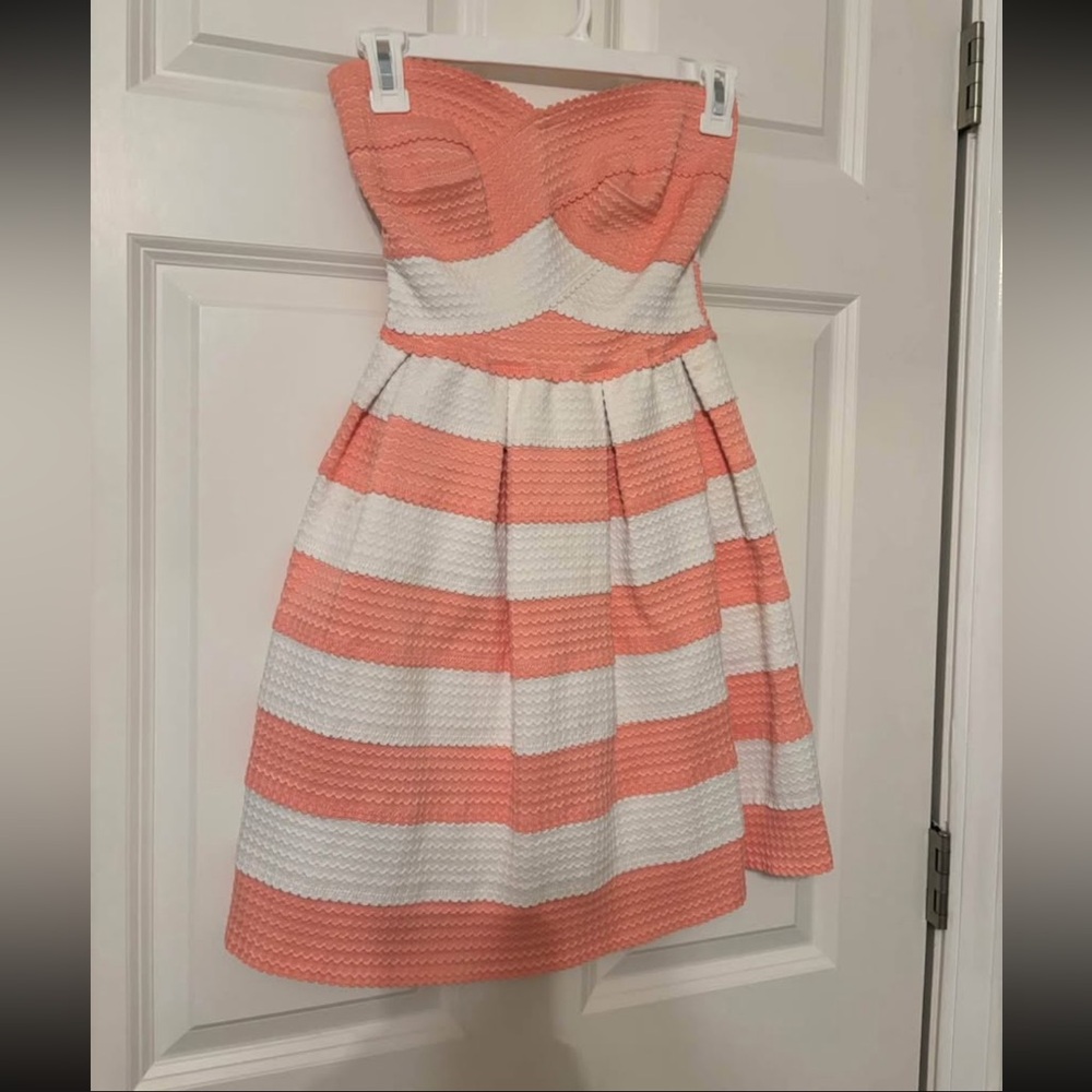 juniors pink and white dress